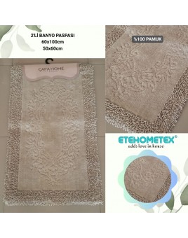 ÇAPA HOME PAMUK 2'Lİ BANYO PASPASI BEJ 8696474231918
